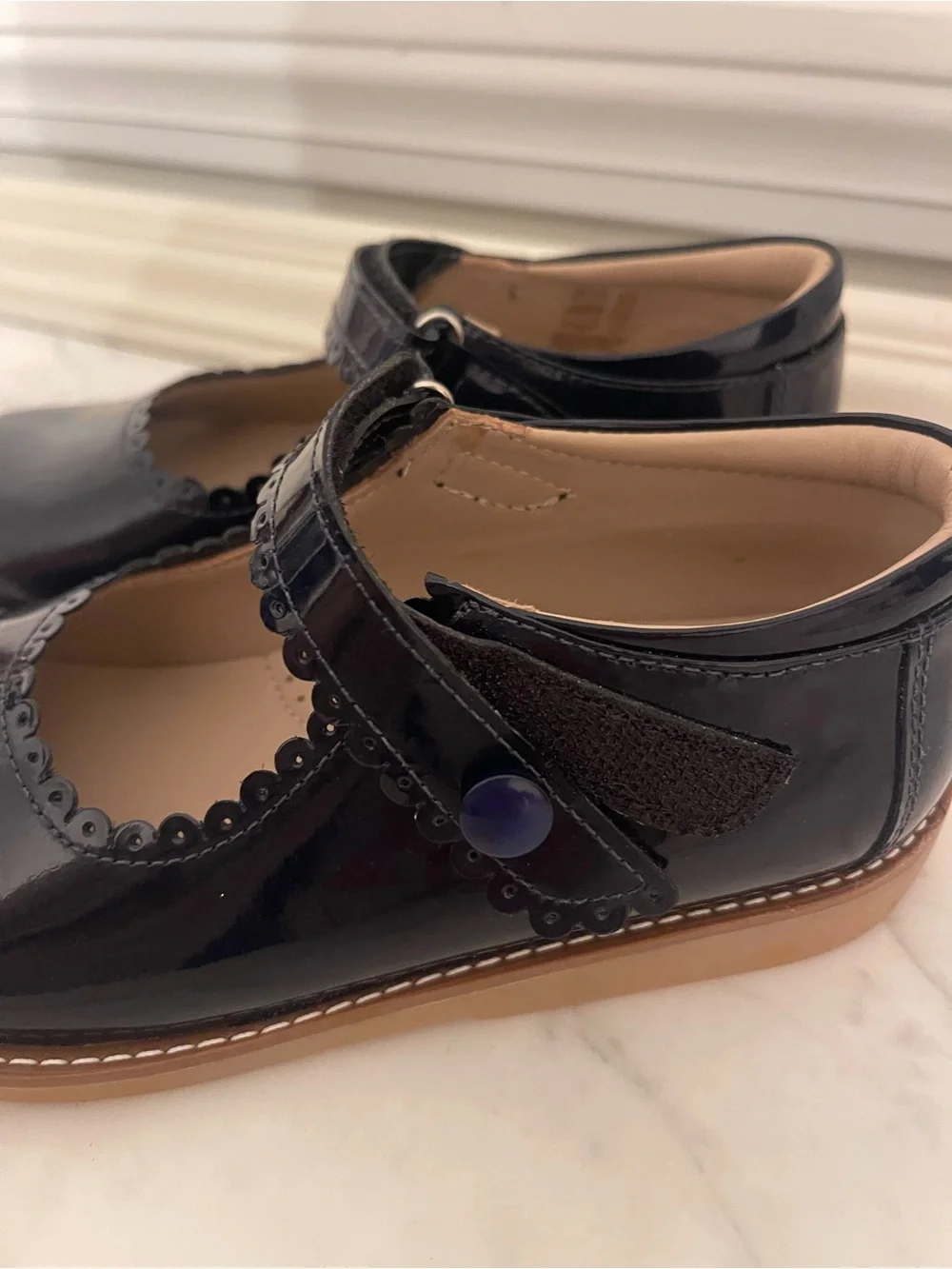 Girls Navy Patent Mary Jane Kids Shoes